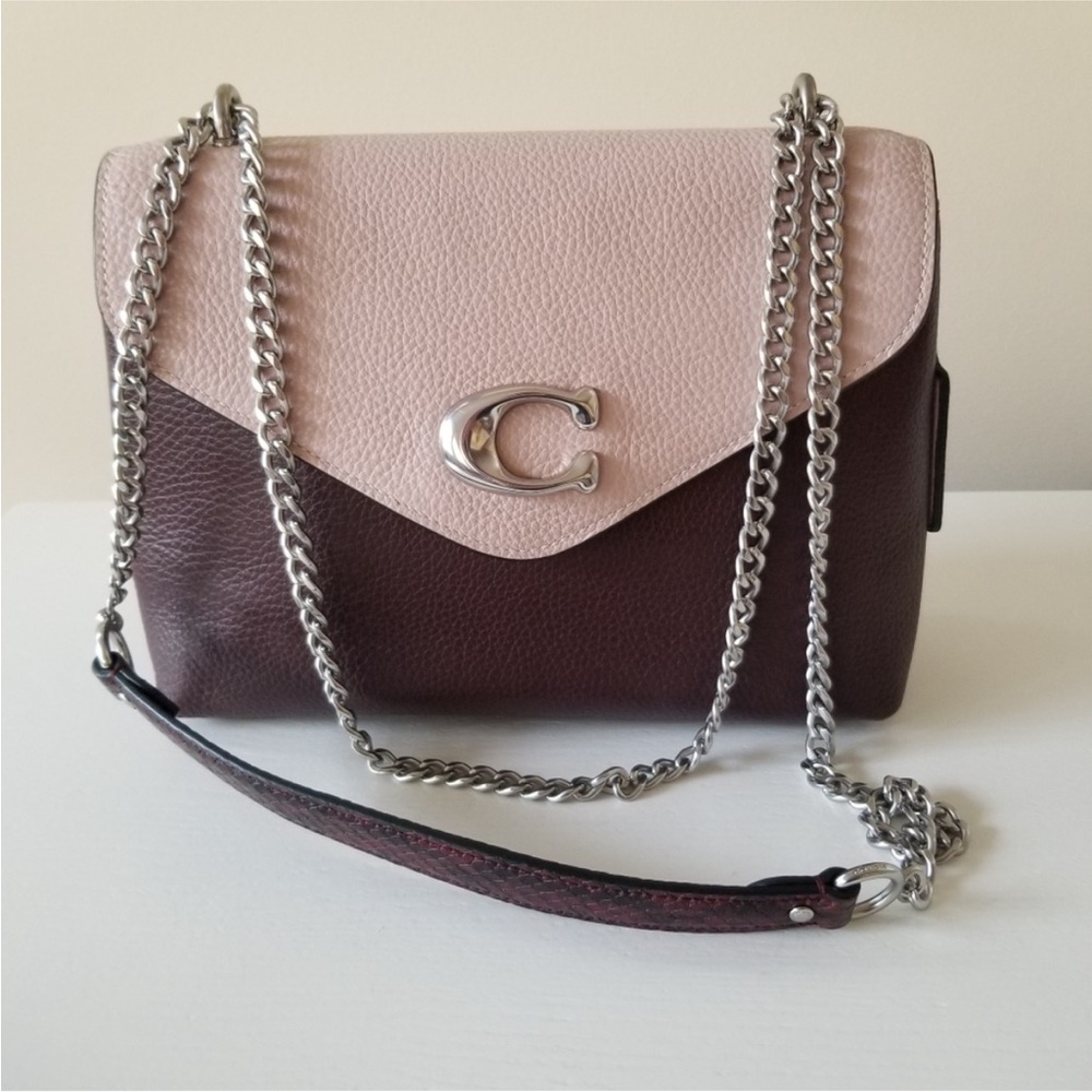 Coach TammyChic Pink and Brown Crossbody Bag with Chain Strap